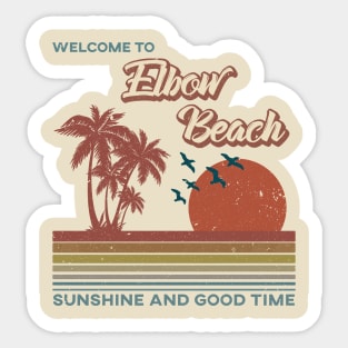 Elbow Beach Retro Sunset - Elbow Beach Sticker